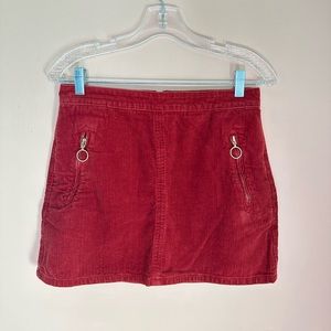 red corduroy skirt